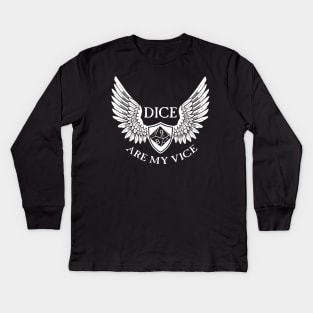 Dice Are My Vice - D10 White Kids Long Sleeve T-Shirt